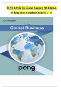 TEST BANK for Global Business 5th Edition  by Peng Mike.