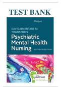 Test Bank for Davis Advantage for Townsend's Psychiatric Mental Health nursing 11th edition  