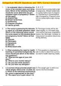 Antepartum NCLEX Questions and 100% Correct Answers!!