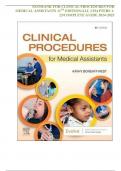 Test Bank for Clinical Procedures for Medical Assistants 11th Edition by Kathy Bonewit-West|978-0323758581| All Chapters 1-23| LATEST