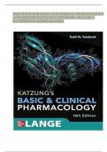 TEST BANK For Katzung's Basic and Clinical Pharmacology, 16th Edition By {Todd W. Vanderah, 2024,} Verified Chapters 1 - 66, Complete Newest Version