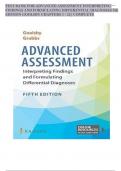 TEST BANK FOR ADVANCED ASSESSMENT: INTERPRETING FINDINGS AND FORMULATING DIFFERENTIAL DIAGNOSES 5th Edition by Goolsby