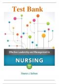 Test Bank for Effective Leadership & Management in Nursing, 9th edition. All Chapters with Correct Answers