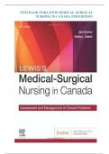 Test Bank For Lewis's Medical Surgical Nursing in Canada 5th Edition by Tyerman, Cobbett ISBN: 9780323791564, All 72 Chapters Covered, Verified Latest Edition