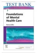 Test Bank by Morrison-Valfre: Foundations of Mental Health Care, 7th Edition. All Chapters with Correct Answers 