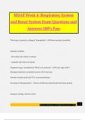 MSAP Week 4- Respiratory System and Renal System Exam Questions and Answers 100% Pass