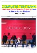 COMPLETE TEST BANK: Sociology Eighth Canadian Edition by Linda M. Gerber John J. Macionis  Latest Update.