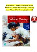 TEST BANK FOR PRINCIPLES OF PEDIATRIC NURSING CARING FOR CHILDREN 8TH EDITION CHAPTER1-31| COMPLETE GUIDE.