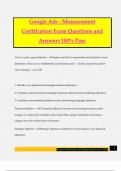 Google Ads - Measurement Certification Exam Questions and Answers 100% Pass