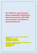  Bio 1108 Exam, Latest Premium Expert Update(2025-2026)|Brand New Exam Questions With 100% Correct Answers, All Graded A+, Guaranteed Success.