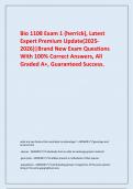  Bio 1108 Exam 1 (herrick), Latest Expert Premium Update(2025-2026)|Brand New Exam Questions With 100% Correct Answers, All Graded A+, Guaranteed Success.