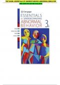 TEST BANK :ESSENTIALS OF UNDERSTANDING ABNORMAL BEHAVIOR 3RD EDITION (DAVID SUE,2016)