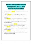 NFPA 921 Fire and explosion investigations | Q&A Latest 2024/2025 | 100% PASS