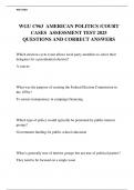 WGU C963  AMERICAN POLITICS /COURT CASES  ASSESSMENT TEST 2025 QUESTIONS AND CORRECT ANSWERS