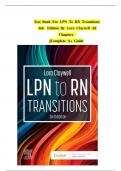 Test Bank For LPN to RN Transitions 6th Edition by Lora Claywell All Chapters ||Complete Guide