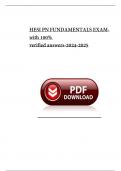 HESI PN FUNDAMENTALS EXAM 2024 ACTUAL EXAM COMPLETE 70 QUESTIONS WITH DETAILED VERIFIED ANSWERS (100% CORRECT ANSWERS) /ALREADY GRADED A+