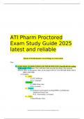 ATI Pharm Proctored Exam Study Guide 2025 latest and reliable