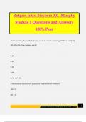 Rutgers Intro Biochem 301 -Murphy Module 1 Questions and Answers 100% Pass