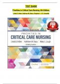 TEST BANK For Priorities in Critical Care Nursing, 9th Edition by Linda D. Urden, Kathleen M. Stacy, Verified Chapters 1 - 27, Complete Newest Version