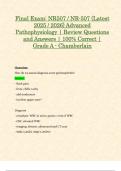 Final Exam: NR507 / NR-507 (Latest Update 2025 / 2026 STUDY BUNDLE WITH COMPLETE SOLUTIONS) Advanced Pathophysiology | Questions & Verified Answers | 100% Correct | Grade A - Chamberlain