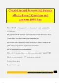 CWAM Animal Science 1012 Strauch MIzzou Exam 1 Questions and Answers 100% Pass