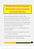 DEP2002-30274 Child Development FINAL Module 1-9 Exam Questions and Answers 100% Pass