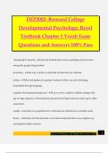 DEP2002- Broward College Developmental Psychology: Revel Textbook Chapter 1 Vocab Exam Questions and Answers 100% Pass