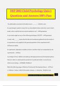 DEP 2002 Child Psychology Quiz 1 Questions and Answers 100% Pass