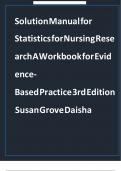 solution manual for statistics for nursing research a workbook for daishaevidence based practice 3rdedition susan g