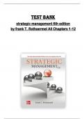 Test bank for  strategic management 6th edition  by frank T. Rothaermel All Chapters 1-12 