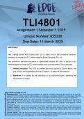 TLI4801 Assignment 1 (ANSWERS) Semester 1 2025 - DISTINCTION GUARANTEED.