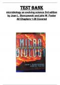 Test bank  for microbiology an evolving science 3rd edition  by Joan L. Slonczewski and john W. Foster  All Chapters 1-28 Covered