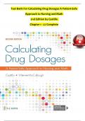 Calculating Drug Dosages: A Patient-Safe Approach to Nursing and Math 2nd Edition TEST BANK by Castillo, Verified Chapters 1 - 22, Complete Newest Version