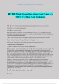 HS 210 Final Exam Questions And Answers 100% Verified And Updated.