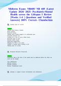 Midterm Exam: NR605/ NR 605 (Latest Update 2024/ 2025) Psychiatric-Mental Health across the Lifespan I Review |Weeks 1-4 | Questions and Verified Answers| 100% Correct- Chamberlain