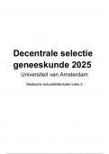 Decentrale selectie geneeskunde 2025 Medische actualiteitentoets toets 2