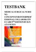 TEST BANK MEDICAL SURGICAL NURSING-CONCEPTS FOR INTERPROFESSIONAL COLLABORATIVE CARE 9TH EDITION BY IGNATAVICIUS