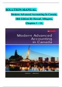 SOLUTION MANUAL For Modern Advanced Accounting In Canada, 10th Edition By Darrell Herauf, Chima Mbagwu, Verified Chapters 1 - 12, Complete Newest Version