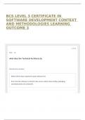 BCS LEVEL 3 CERTIFICATE IN SOFTWARE DEVELOPMENT CONTEXT AND METHODOLOGIES LEARNING OUTCOME 3