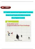 TEST BANK for Industrial And Organizational Psychology Research and Practice 6th Edition by Spector All 1-14 Chapters Covered ,Latest Edition