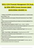 WGU C214 Financial Management OA Study  Set With 100% Correct Answers Latest  (2025/2026) GRADED A+ 