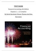 TEST BANK for McGraw-Hill Financial Accounting 6th Edition By Spiceland, Thomas and Herrmann, Verified Chapters 1 to 12, Complete Version