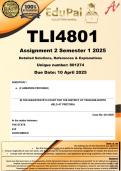 TLI4801 Assignment 2 (COMPLETE ANSWERS) Semester 1 2025 (801274) - DUE 10 April 2025