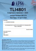 TLI4801 Assignment 2 (ANSWERS) Semester 1 2025 - DISTINCTION GUARANTEED