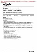 Actual 2024 AQA A-level ENGLISH LITERATURE B 7717/1A Paper 1A Literary genres: Aspects of tragedy Merged Question Paper + Mark Scheme