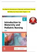 TEST BANK For Introduction to Maternity and Pediatric Nursing 9th Edition BY Gloria Leifer |Complete Chapters 1 - 34 | 100 % Verified Newest Version