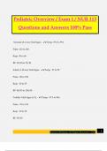 Pediatric Overview / Exam 1 / NUR 113 Questions and Answers 100% Pass