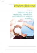 Test Bank- Essentials of Maternity Newborn and Women’s Health Nursing 5th Edition Susan Ricci, All Chapters ||Complete A+ Guide