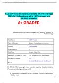 ACLS Pretest Question Answers (Pharmacology) 2025-2026.Questions with 100% correct and verified answers. A+ GRADED.