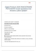 Digital Premium 2025 PANCE-PANRE PSYCHIATRY Exam Questions And Answers Latest Update!!